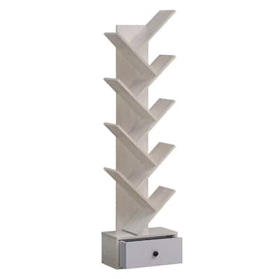 Costway 10-Tier Wooden Tree Bookshelf with Drawer Display Storage - See Details