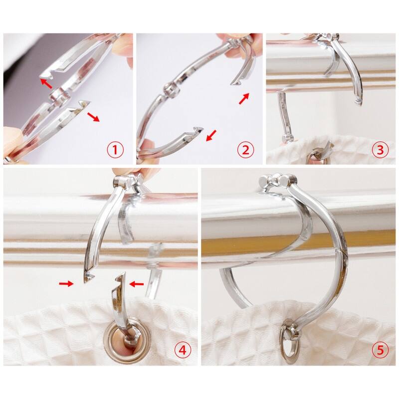 Utopia Alley Rustproof Zinc Shower Curtain Rings for Bathroom, Set of 12