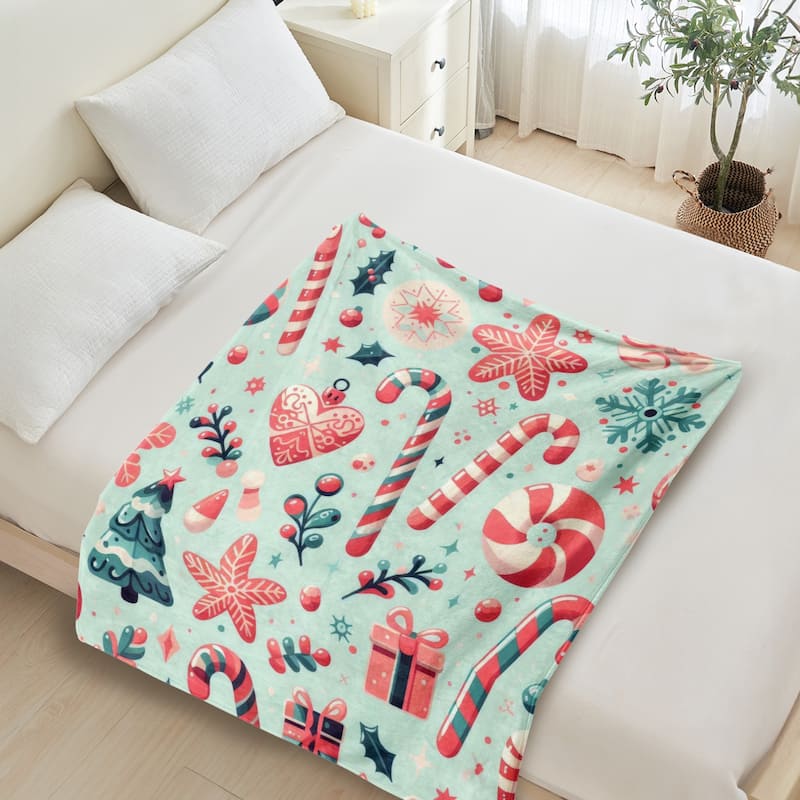 Christmas Throw Blanket Holiday Xmas Gift Fleece Blanket