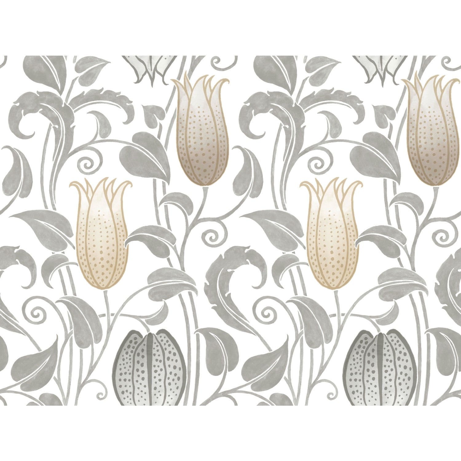 Ronald Redding Canterbury Bells Neutral Wallpaper