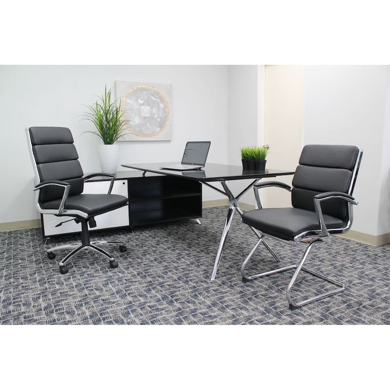 Boss CaressoftPlus Chrome Finish Executive Chair