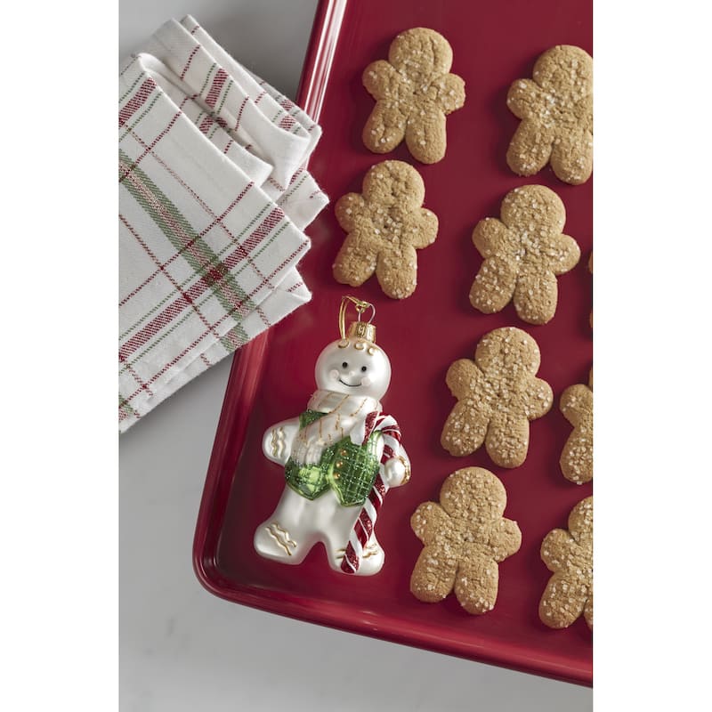 Lenox 2025 Blown Glass Gingerbread Ornament, Christmas - 2.75"L x 1.75"W x 4.5"H