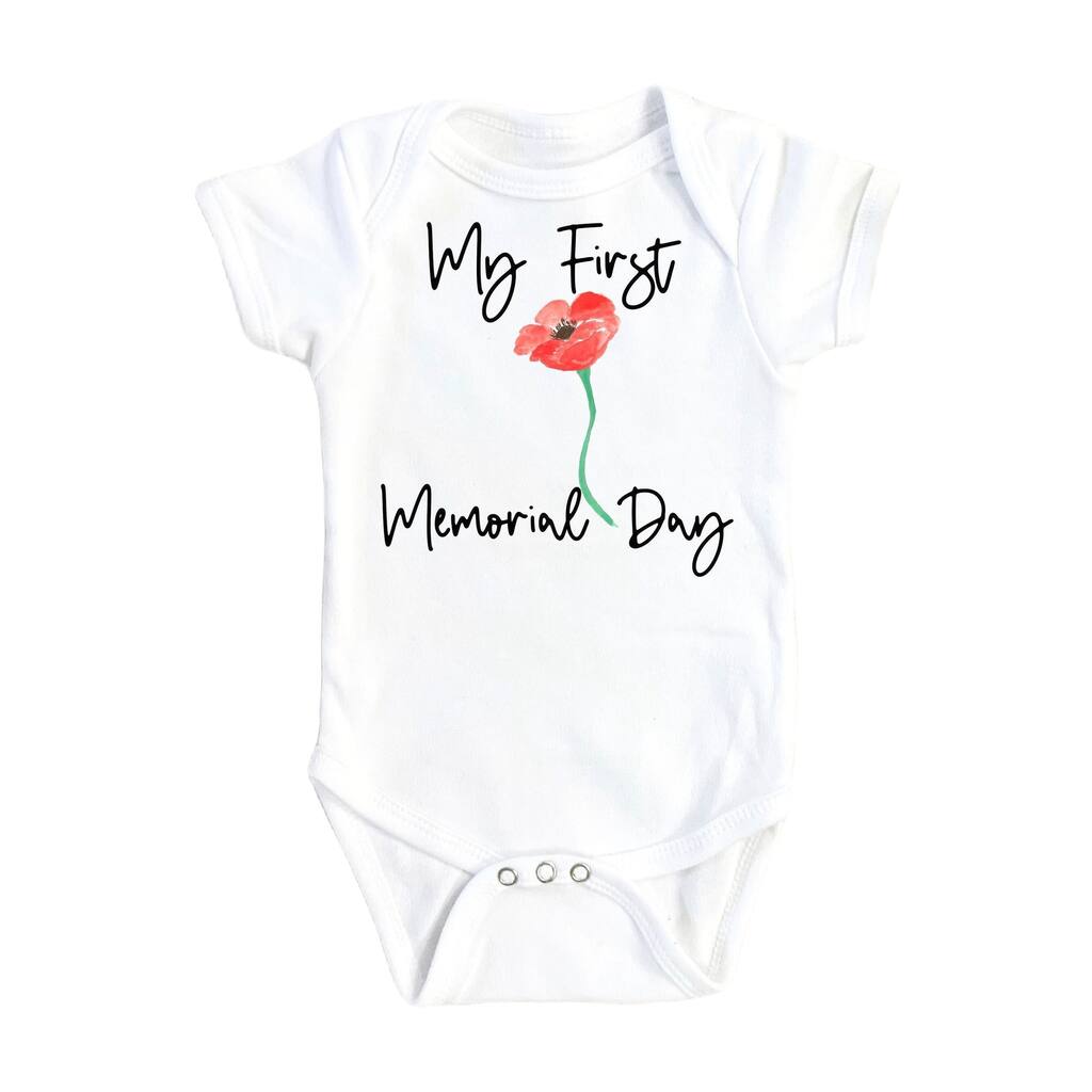 First Memorial Day - Baby Boy Girl Clothes Infant Bodysuit Funny Cute Newborn