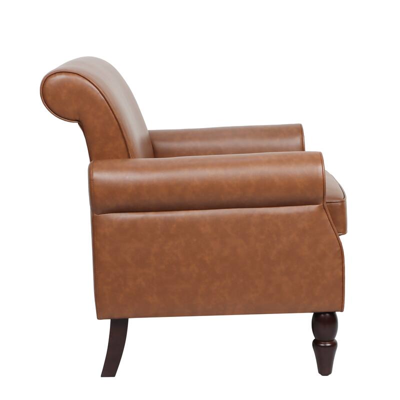 Modern Upholstered Armchair Nailhead Trim Accent Chair