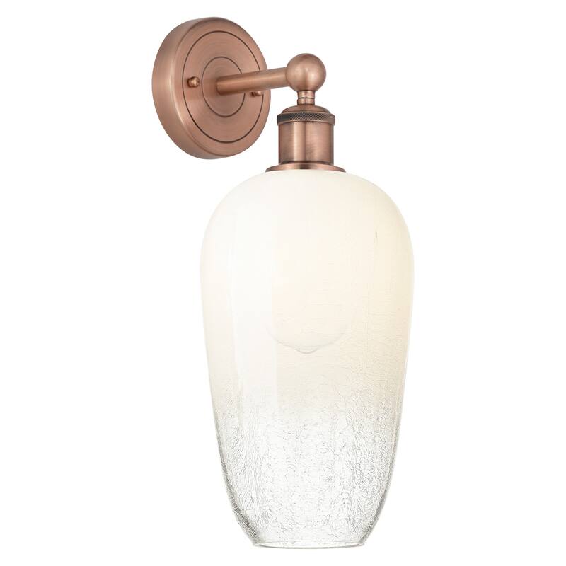 Innovations Lighting 616-1W-18-7 Brookhaven Flute Sconce Brookhaven - Antique Copper / Opal