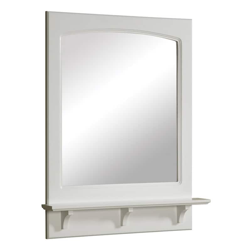 Design House 539916 24" W x 31" H Rectangular Framed Mirror with Shelf - White