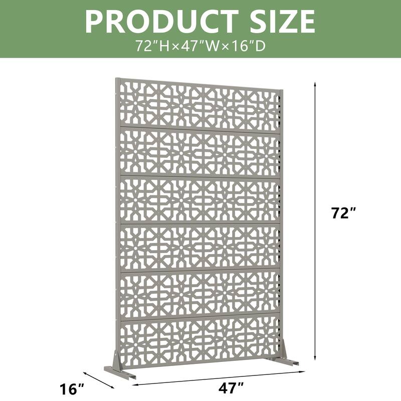 Dovelina 72'' x 47'' Privacy Metal Screen Fence Panel