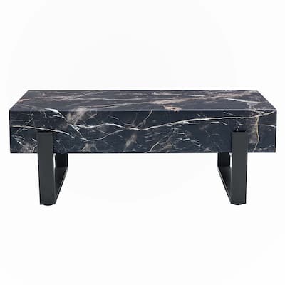 MDF Coffee Table with Black Metal Legs