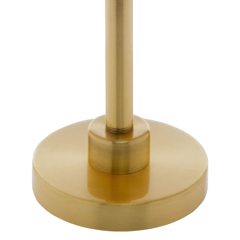 Ezekiel River of Goods Gold and Tan Metal and Bamboo Empire Shade 20-Inch Table Lamp - 11" x 11" x 20"
