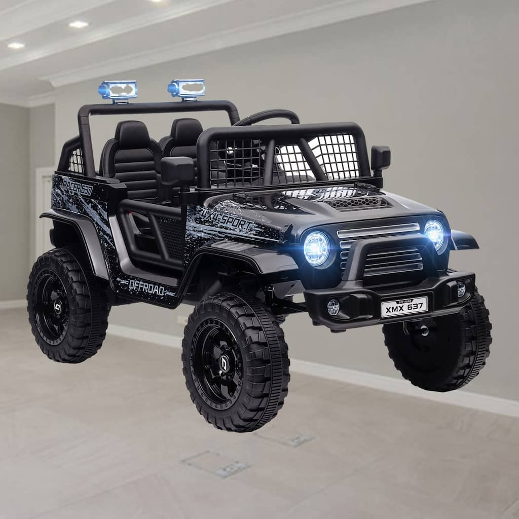 12V Ride-On Truck for Kids with Parent Remote, Music, Horn, Suspension, LED Lights, and Adjustable Speed for Ages 3-6