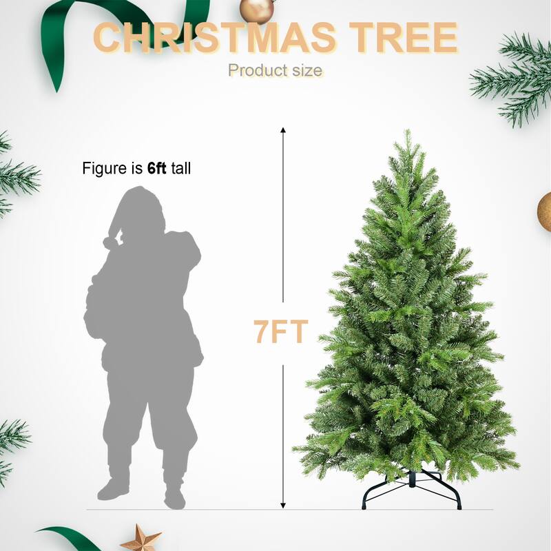 5FT Christmas Tree with 756 PE+PVC Tips-Full-Bodied Holiday Tree with Hinged Branches,Easy Assembly, Stable Metal Stand