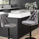 preview thumbnail 8 of 125, Velvet Upholstered Nailheads Tufted Swivel Bar Stools (Set of 6) Grey BlackBase Set of 2