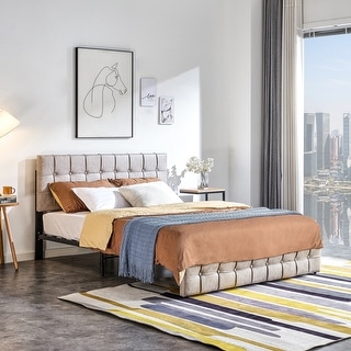 Bed frame hot sale with headrest