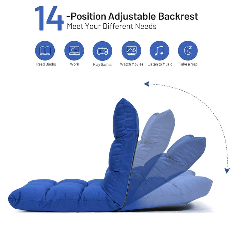 Gymax Adjustable Folding Gaming Chair Cushioned Floor Chair Adjustable