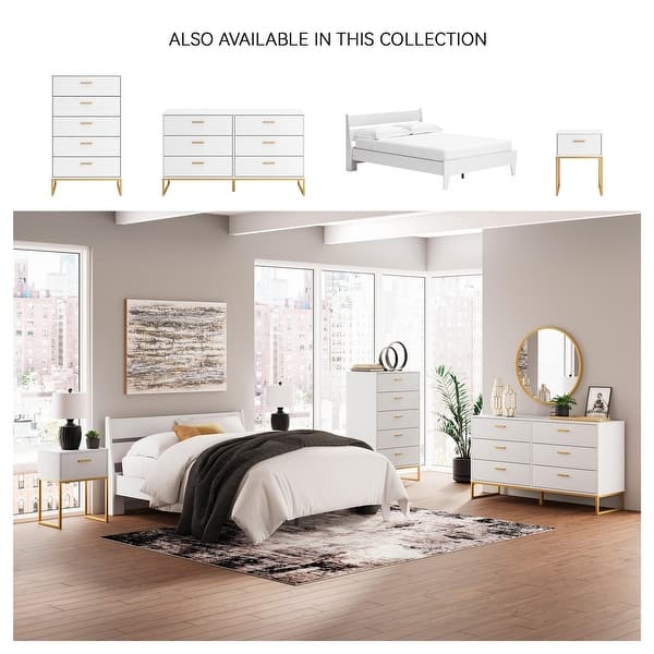 white and gold dresser for sale Aspen Modern Wide White and Gold Dresser