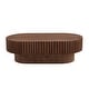 preview thumbnail 12 of 39, Modern Contermporary Natural Oval Accent Coffee Table with Sturdy Pedestal, MDF for Living Room No Assembled