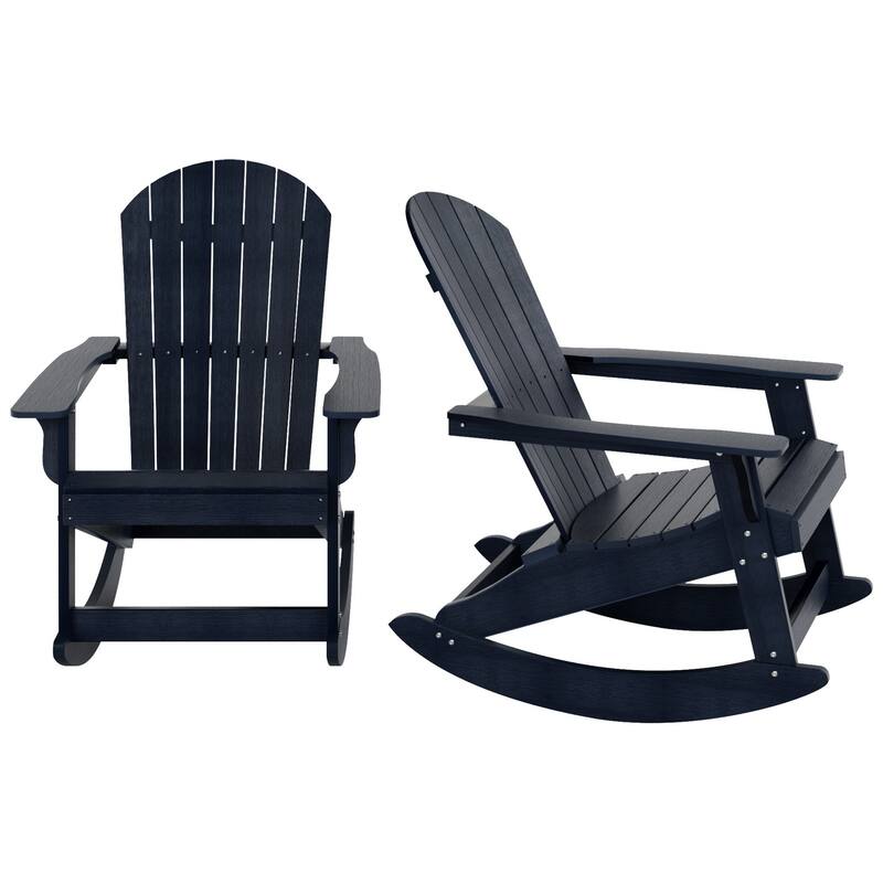 Vineyard HIPS Outdoor Eco-Friendly All Weather Seashell Rocking Adirondack Chairs (Set of 2)