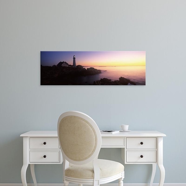 Easy Art Prints Panoramic Images's 'Portland Head Lighthouse built 1791, Cape Elizabeth, Cumberland Maine' Canvas Art