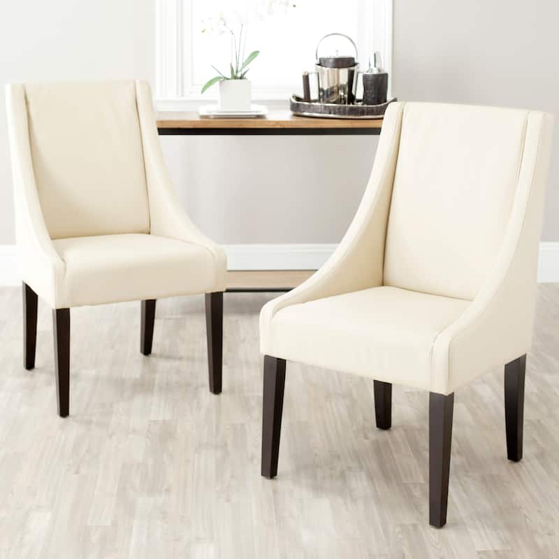 SAFAVIEH Toccara Dining Sloping Arm Chairs Cream Dining Chair (Set of 2) - 23.6" x 25.8" x 38.6" - 24Wx26Dx39H