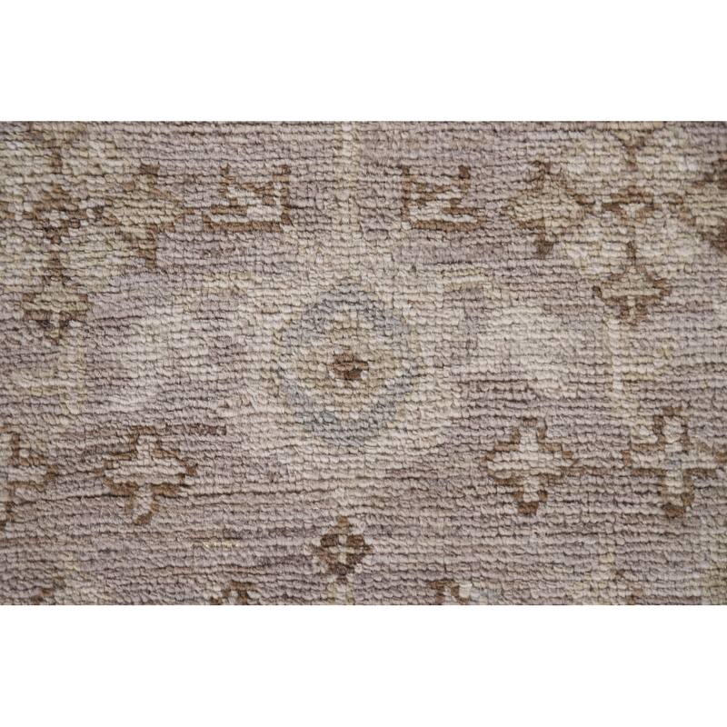 Hand Knotted Oriental 100% Wool Carpet Transitional All-Over Brown Oushak Area Rug - 6' 6'' X 4' 0''