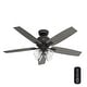 preview thumbnail 13 of 16, Hunter Gatlinburg Ceiling Fan w/ LED Light Kit, Handheld Remote - Transitional- EASY INSTALLATION