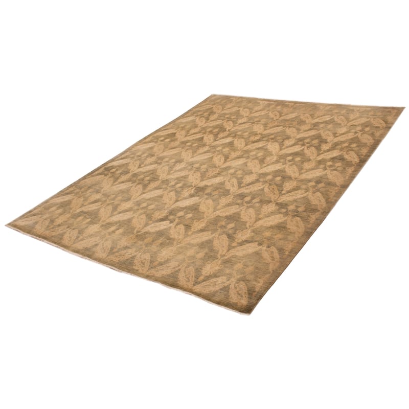ECARPETGALLERY Hand-knotted Heritage Olive Silk Rug - 8'11 x 11'9