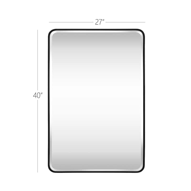 Aluminum Frame Beveled Glass Bathroom Wall Mirror with Round Corner