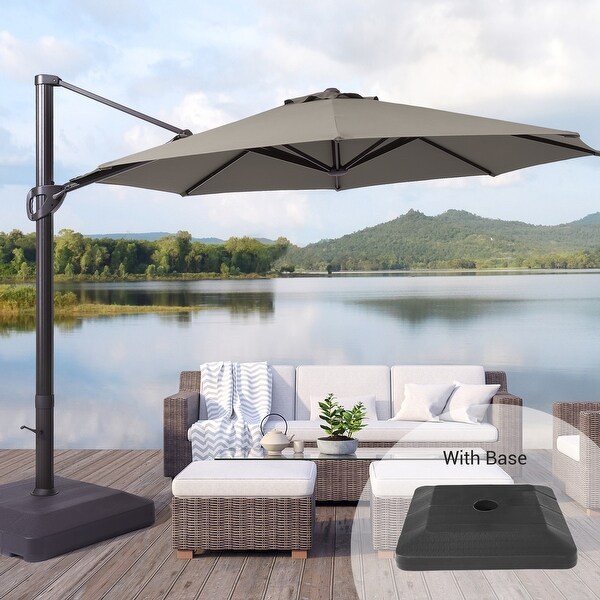 BONOSUKI 11-ft 360-degree Rotating Cantilever Patio Umbrella