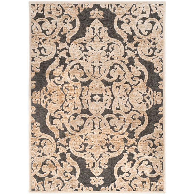 SAFAVIEH Paradise Fannye Watercolor Modern Viscose Rug - 3'3" x 4'7" - Stone/Anthracite