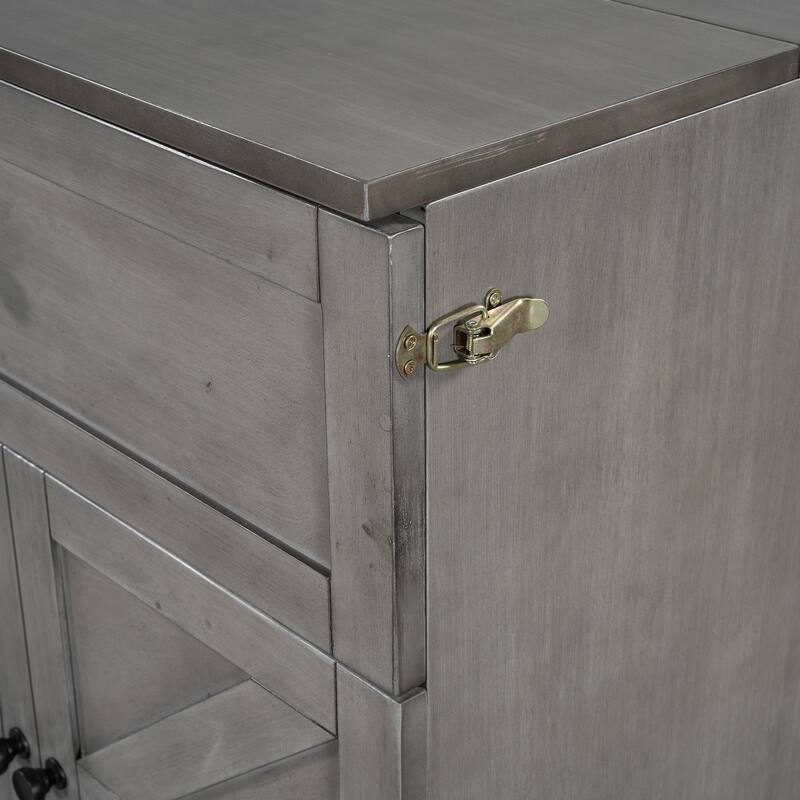 Queen Size Space-Saving Murphy Bed with Storage Drawers and USB Ports, Brushed Gray