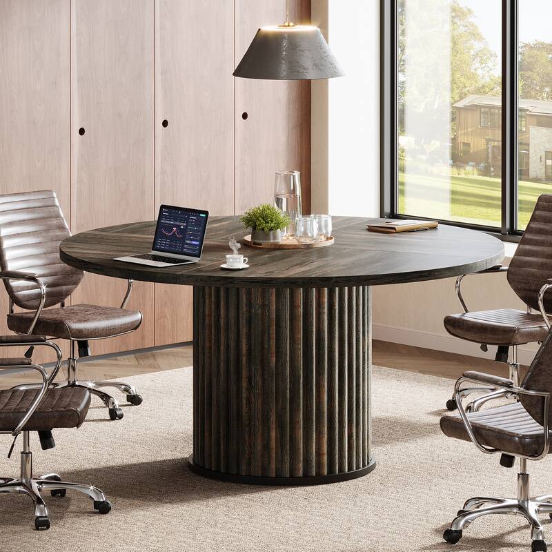 47 Inch Round Conference Table for 4-6 - 47.24" W x 47.24" D x 29.92" H
