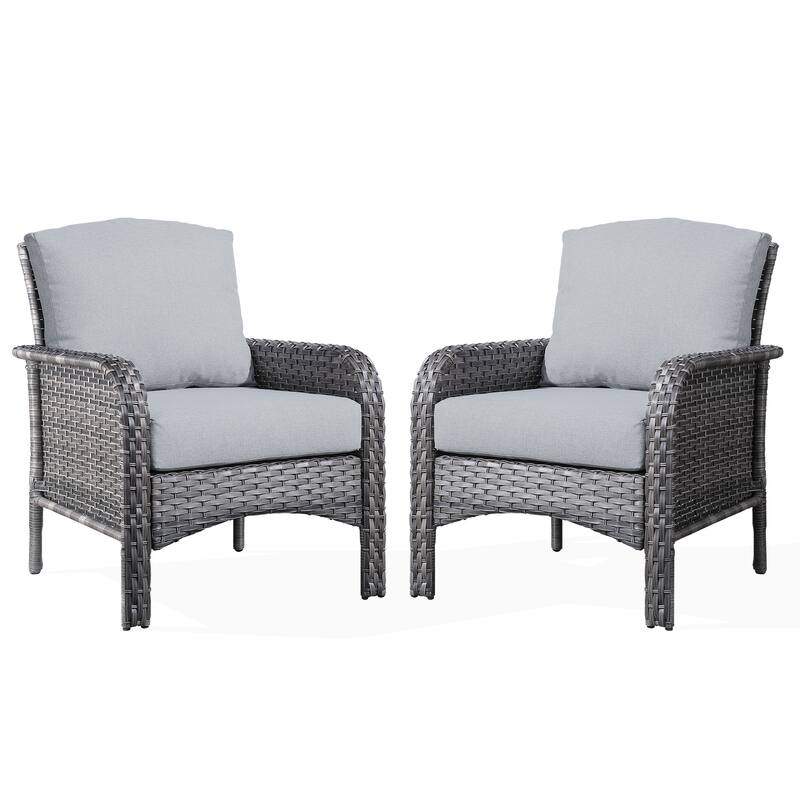 XIZZI Outdoor Patio Furniture Wicker Chair Set (Set of 2)
