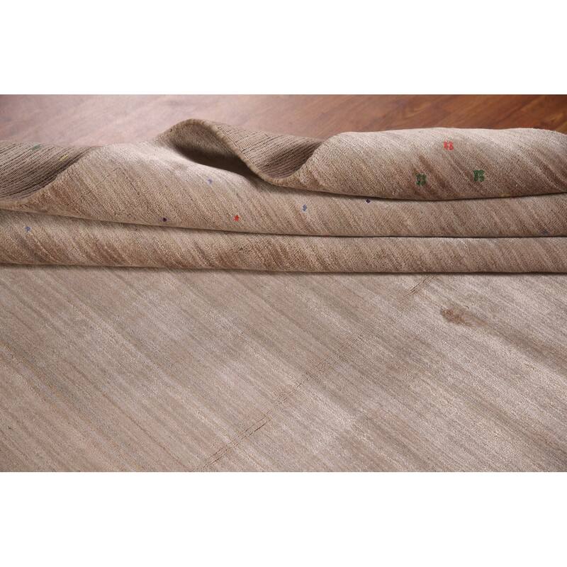 Gabbeh Oriental Area Rug Handmade Tribal Bedroom Silk Carpet - 7'9"x 9'7"