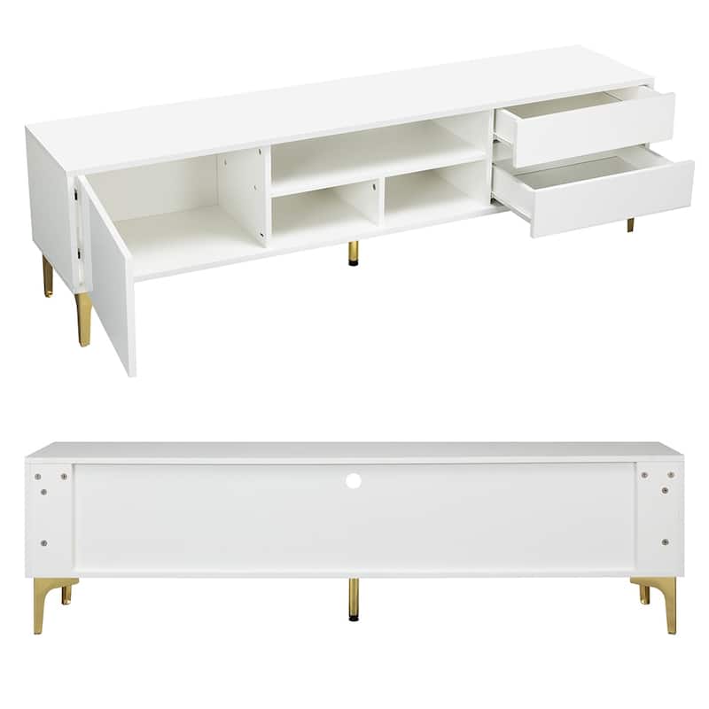 TV Stand for TVs up to 65",Entertainment Center with RGB LED Lights - 62.99inch*13.78inch*17.72inc