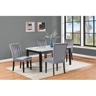 5 Piece Dining Table Set, Solid Wood Dining Room Furniture Set with ...