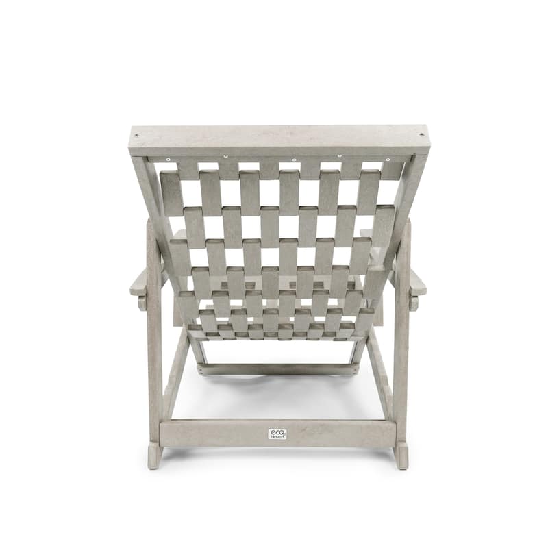 Aspen Fully Assembled All-Weather Outdoor Folding Lounge Chair and Table Set - 3-piece