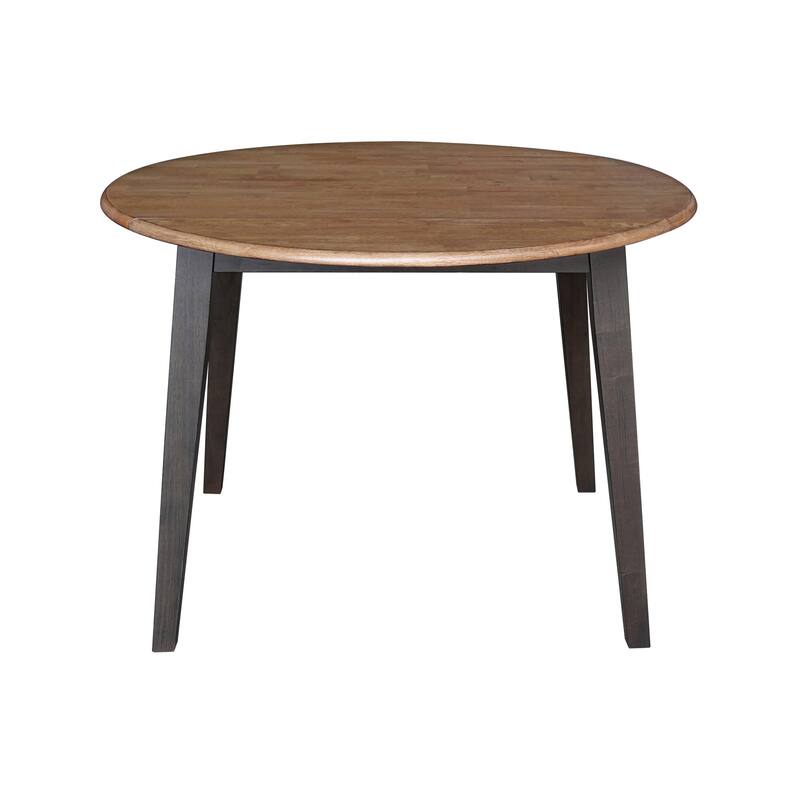 42" Solid Wood Round Dual Drop Leaf Table with 4 Dining Chairs