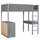 preview thumbnail 5 of 16, Grey Teddy Fleece Loft Bed with Stroage Drawers & Desk, Twin