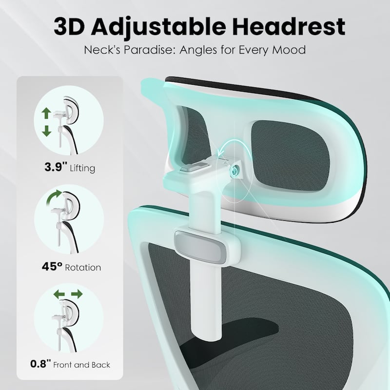 Ergonomic Office Chair With Headrest,High Back Computer Chair With Armrests And Adjustable Lumbar Support