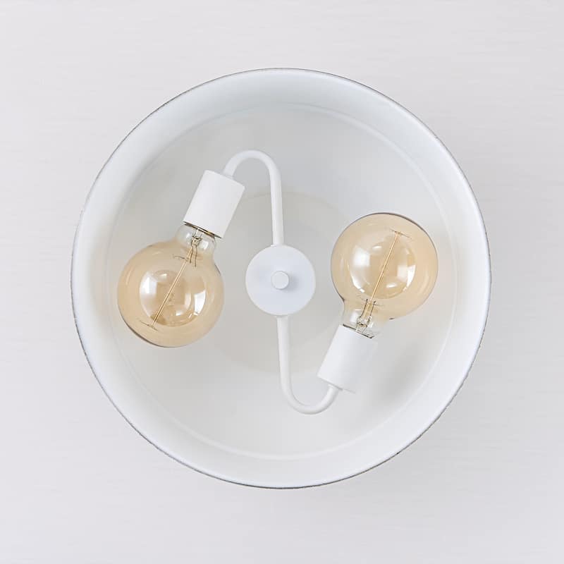 2-Light Farmhouse Semi Flush Mount Ceiling Light