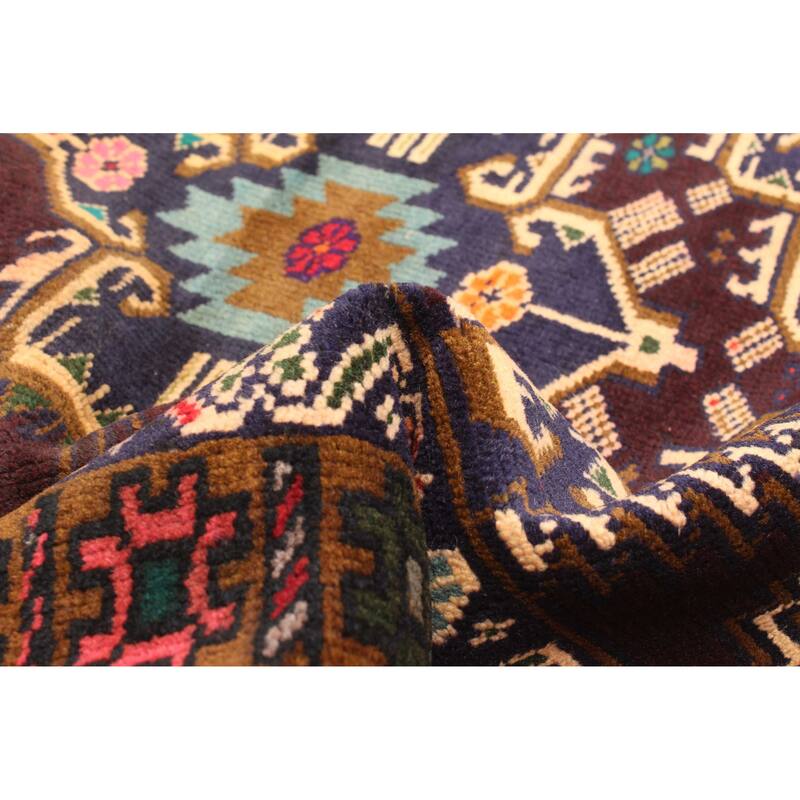 ECARPETGALLERY Hand-knotted Teimani Dark Brown Wool Rug - 2'11 x 4'6