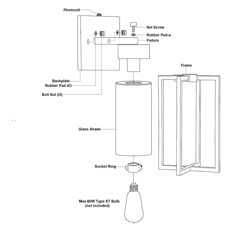 Kilbourne 1 Light Black Dusk to Dawn Outdoor Wall Lantern Clear Glass - 5.5-in W x 13-in H x 7-in D