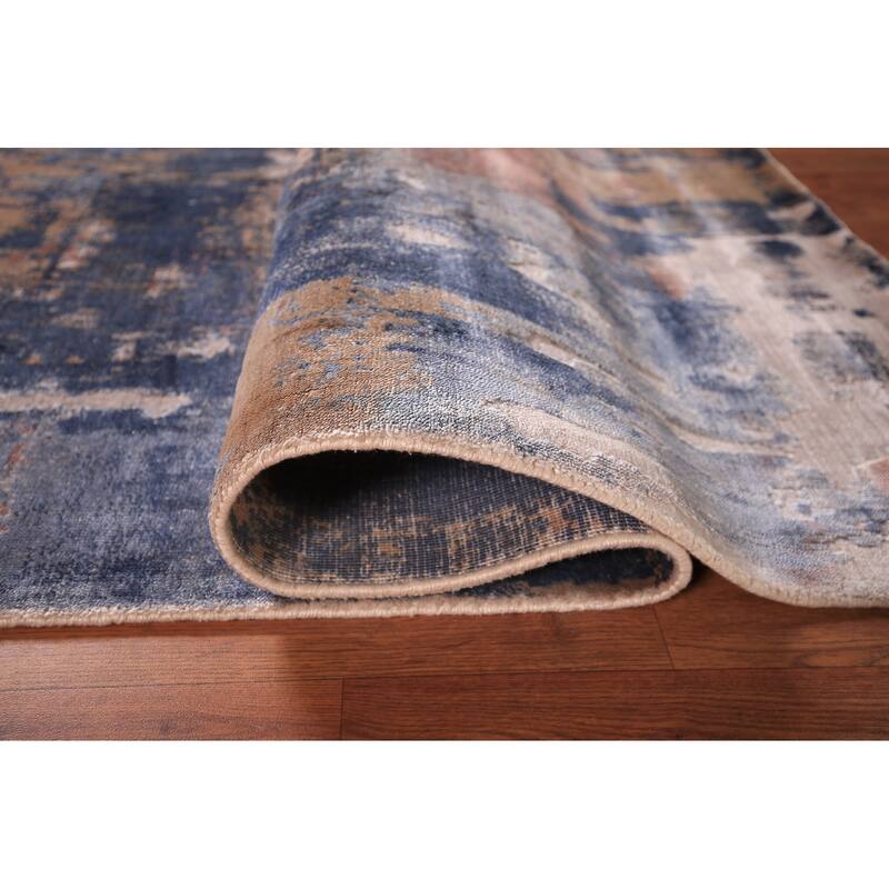 Contemporary Abstract Area Rug Handmade Wool Carpet - 5'4" x 7'6"