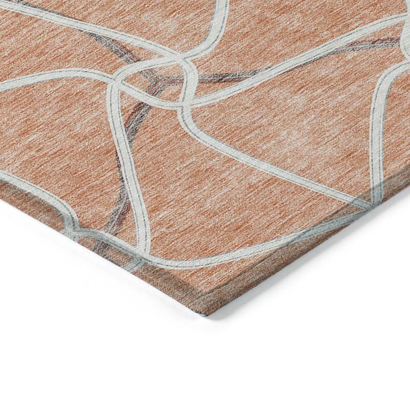 HomeRoots Geometric Contemporary Rectangle Outdoor Rug