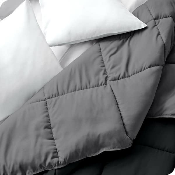 Bare Home Reversible All Season Down Alternative Comforter - King/California King - Grey/Black