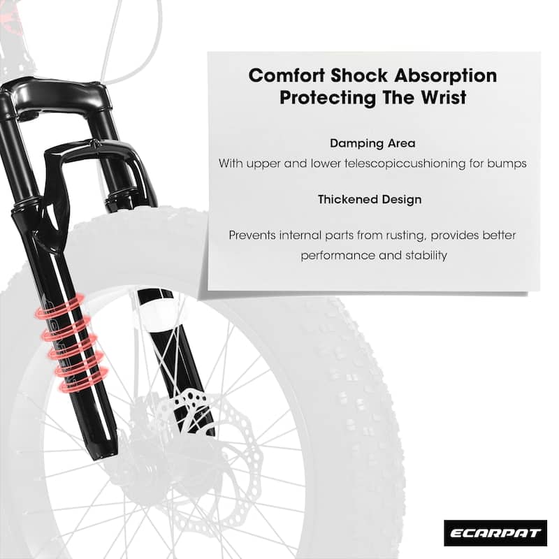 20 Inch Mountain Bike High Carbon Steel Bicycle, 7-Speed All-Terrain Bike with Disc Brakes, Front Suspension for Kids, Teens