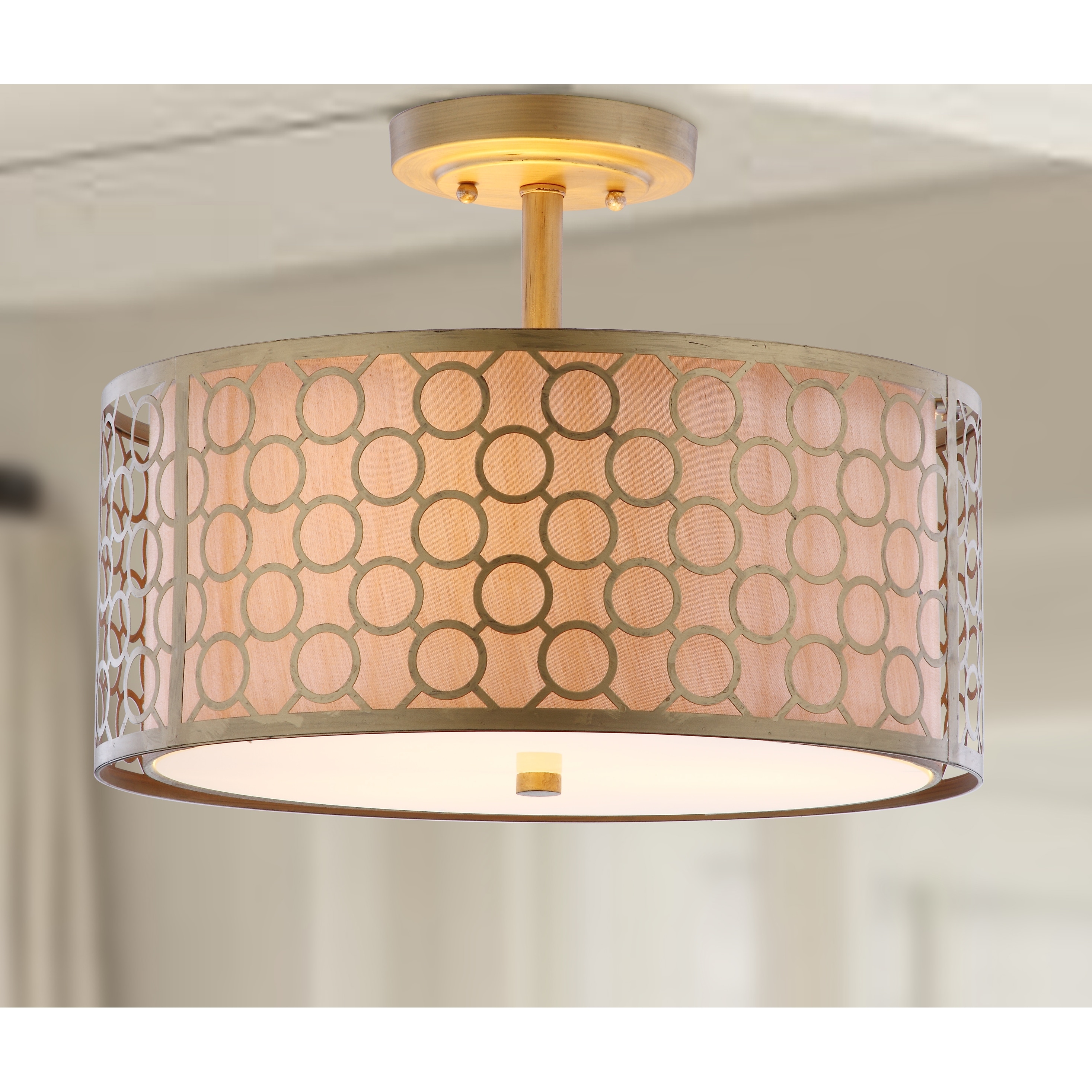 Safavieh 3 light clara semi flush drum light on sale