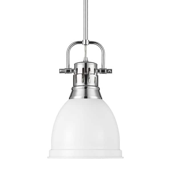 slide 2 of 5, Golden Lighting 3604-S CH Duncan 9" Wide Mini Pendant Matte Black / Matte White