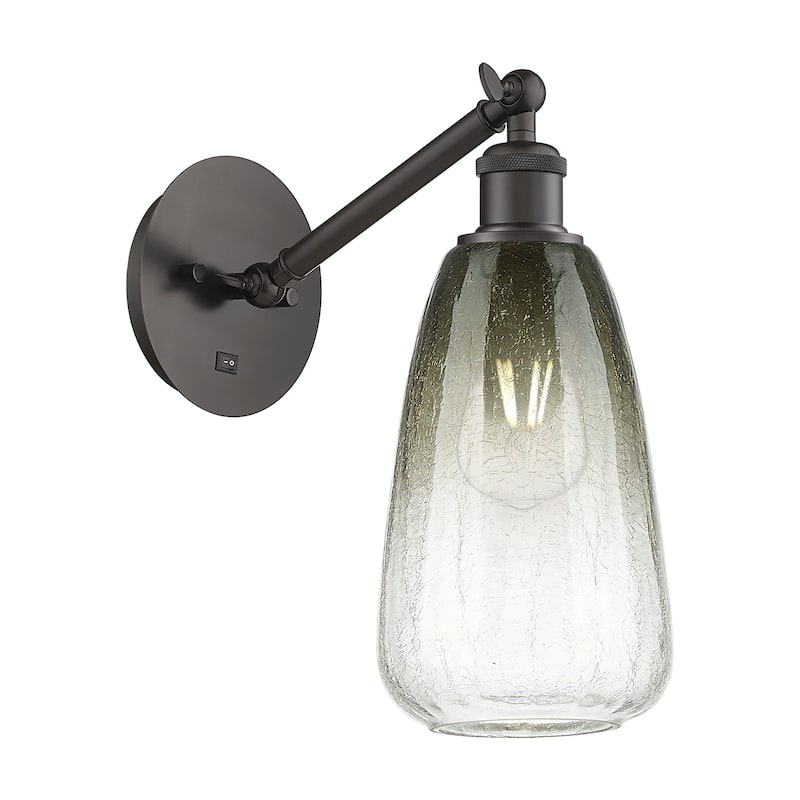 Innovations Lighting 317-1W-13-6 Brookhaven Almond Sconce Brookhaven - Oil Rubbed Bronze / Slate