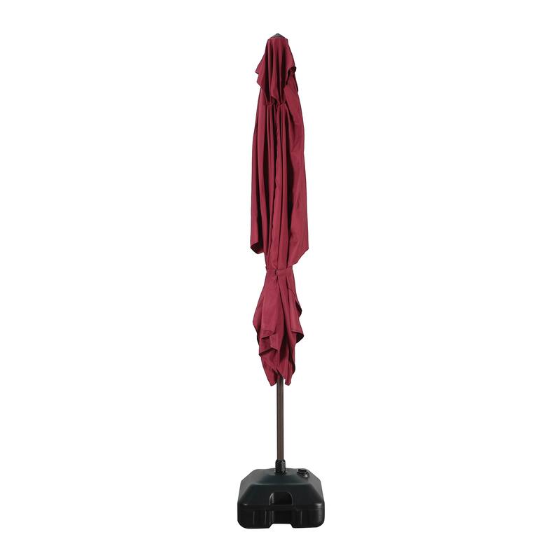 10’ x 6.5’ Tilt and Crank Rectangular Patio Umbrella with Base Stand